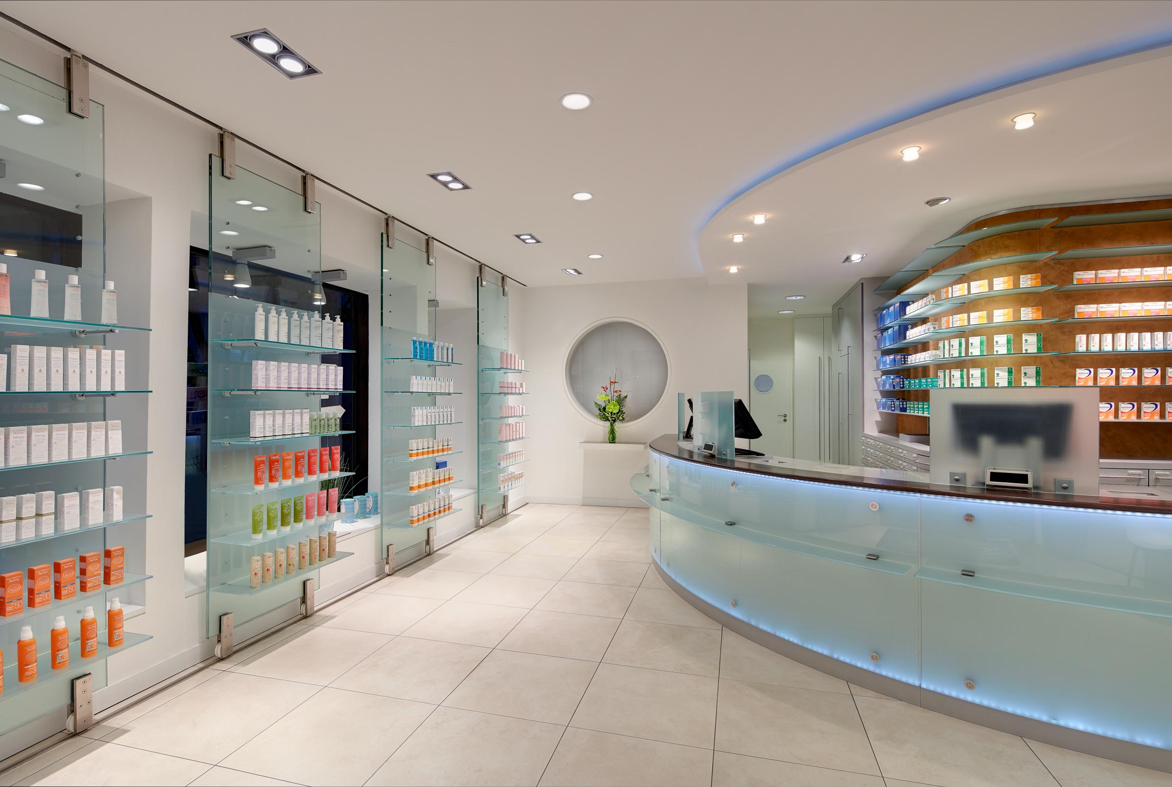Self-service area and prescription counter